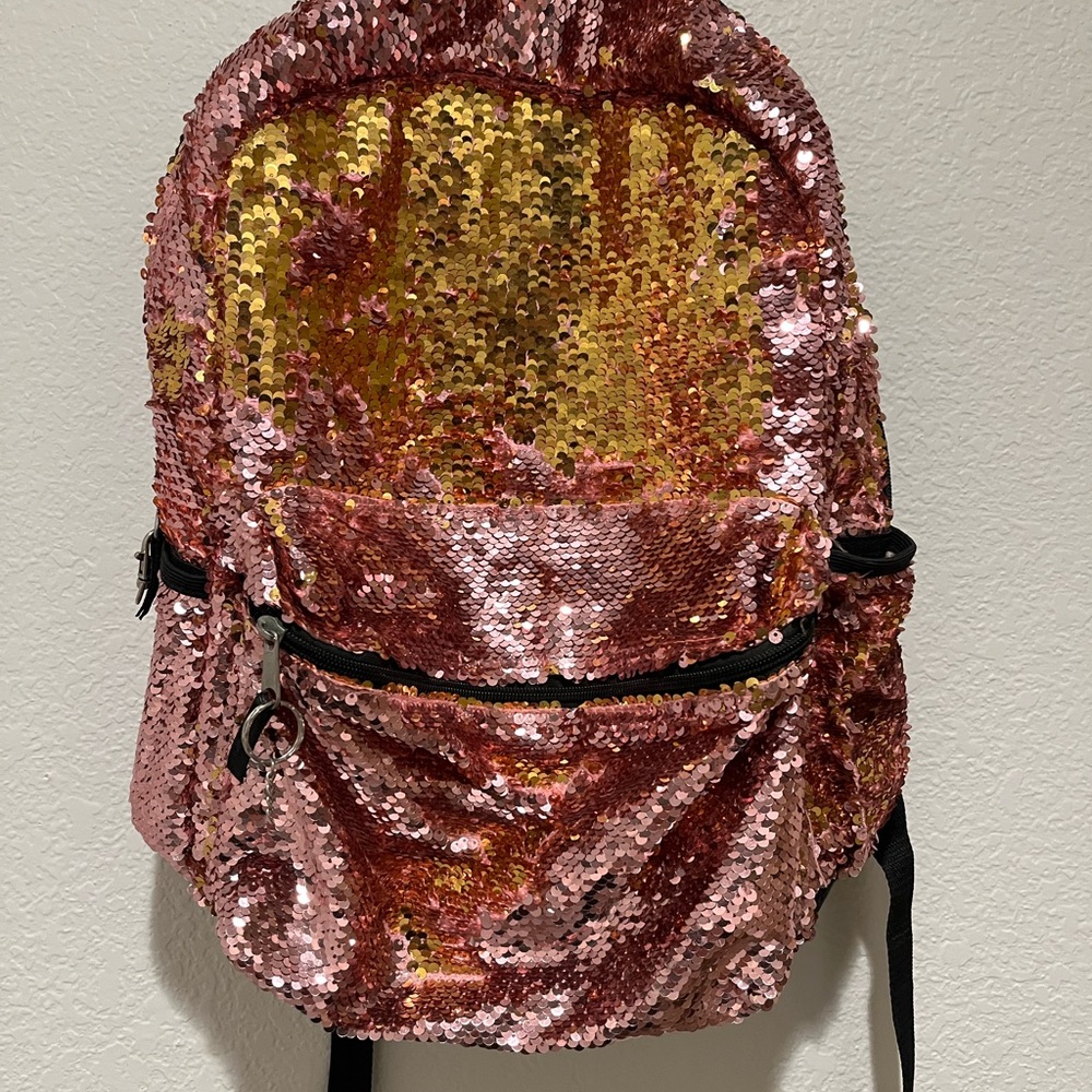 Ombré pink sequin backpackck